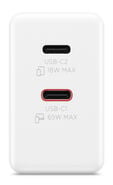 Carregador Lenovo de Parede USB-C 65W Dual GaN Branco + Cabo USB-C 1.5m image number null