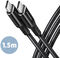 Cabo AXAGON BUCM-CM15AB USB-C  <-> USB-C 2.0, 1.5m, PD 60W, 3A, ALU, braid