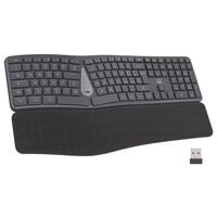 Teclado Ewent EW3290 Ergon&oacute;mico Multimodo Bluetooth/2.4Ghz Wireless PT Preto