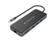 HUB USB Conceptronic 12-in-1 USB-C 3.2 > 3x USB-A 3.0 + 2x HDMI + VGA + USB 2.0 + Gigabit + USB-C (PD100W) + Leitor de Cart&otilde;es + &Aacute;udio image number null