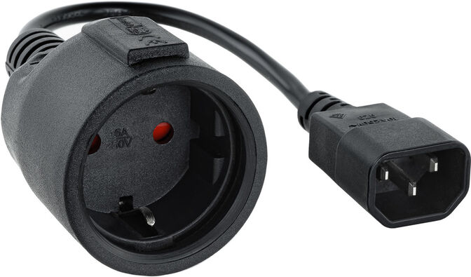 Cabo Adaptador de Alimenta&ccedil;&atilde;o Nanocable C14 p/ Schuko 0.25 M Preto image number 0