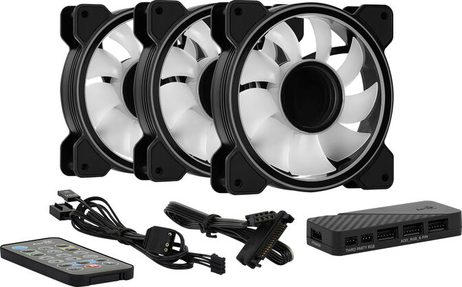 Ventoinha Aerocool Mirage 12 ARGB Pro Preto 120mm (Pack 3) image number 6
