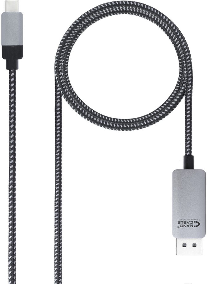 Cabo Conversor Nanocable USB-C/M > DisplayPort/M 1.8 M Preto image number 0