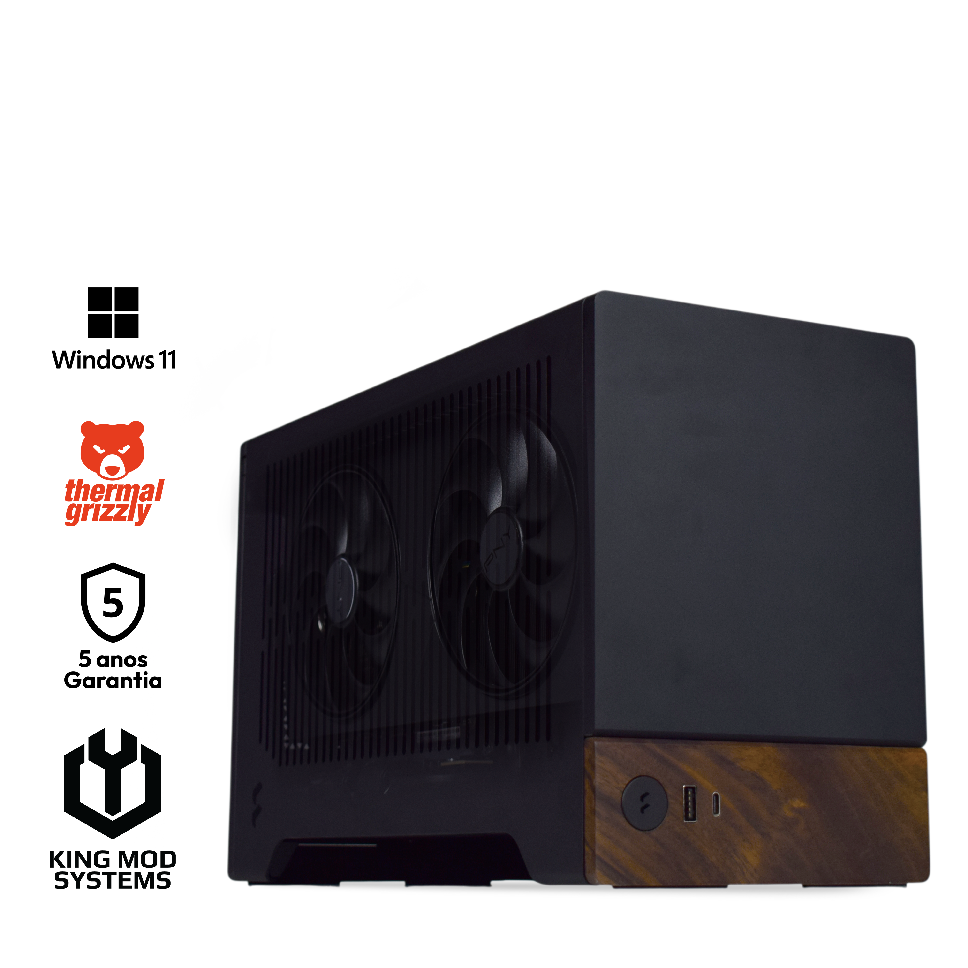 Computador King Mod Gamer-PC Mini Edition Ryzen 7 9800X3D 32GB DDR5 2TB RTX 5080 WiFi W11 V5