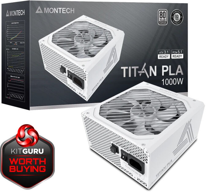 Fonte Montech Titan PLA 1000W 80 Plus Platinum PCIE5 (Cybenetics Platinum) image number 0