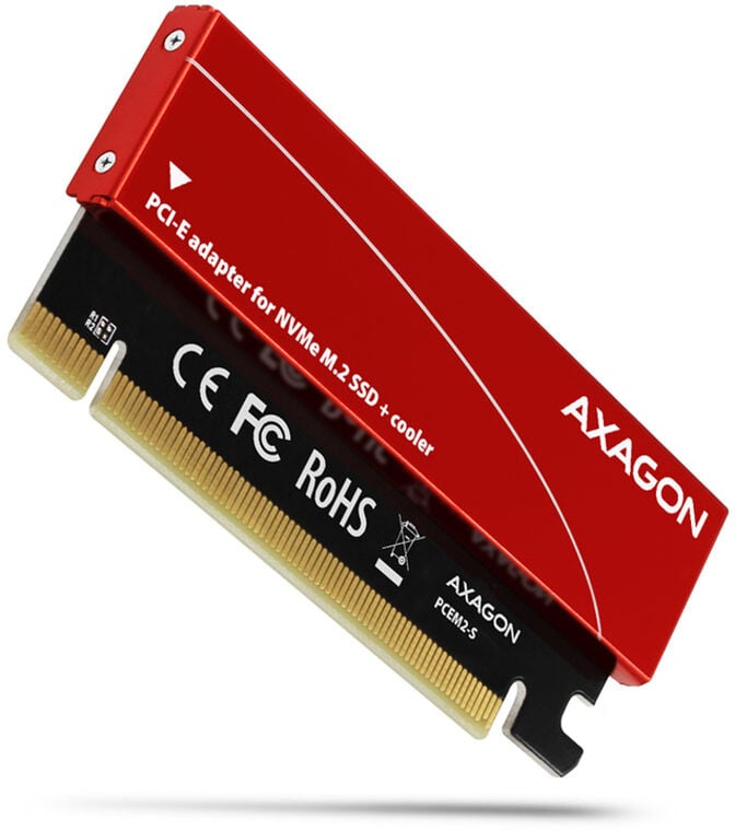 Adaptador PCIe-3.0-x16 AXAGON PCEM2-N, 1x M.2/NVMe/SSD com dissipador passivo image number 0