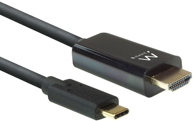 Cabo Conversor Ewent USB-C Macho > HDMI Macho 2 M Preto image number 0