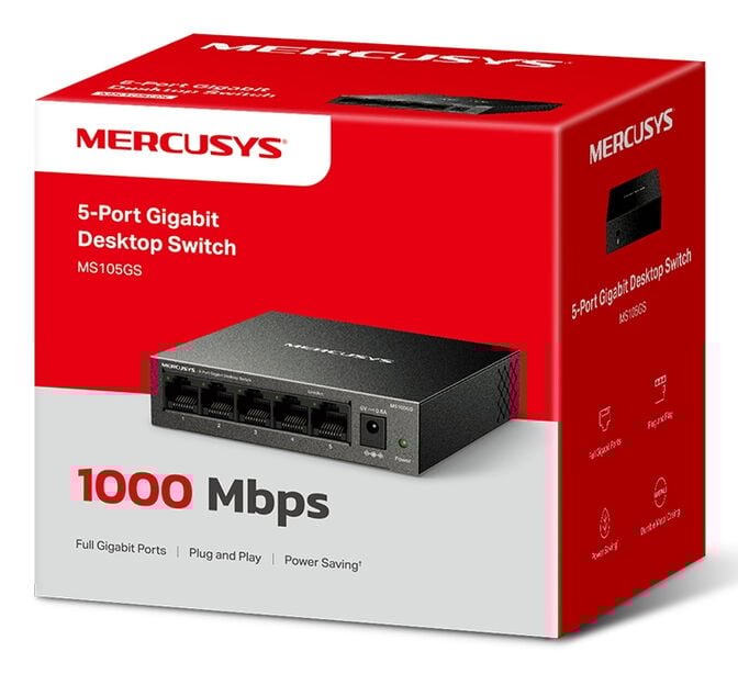 Switch SOHO Mercusys MS105GS 5 Portas 10/100/1000 Mbps image number 5