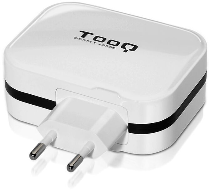 Carregador Tooq 4x USB 5V 6.8A com Controlo AI Branco image number 1
