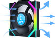 Ventoinha Lian Li UNI FAN SL120 LCD Wireless RGB PWM Preto 120mm (Pack 3) image number null