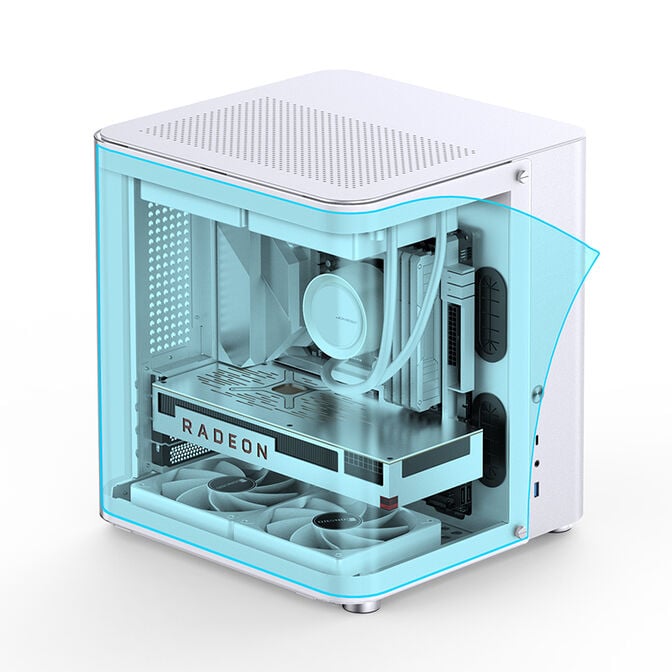 Caixa Micro-ATX Jonsbo TK-1 2.0 Vidro Temperado Branco image number 6