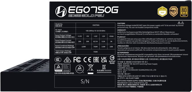 Fonte Modular Lian Li Edge 750W 80+ Gold Preto image number 2