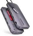 Multiport-Hub AXAGON HMC-12GM2 USB-C 3.2 Gen 2 hub w. M.2 SATA/NVMe + HDMI + DP + 3x USB-A + USB-C + RJ-45 + SD/mSD + audio + PD 100W image number null