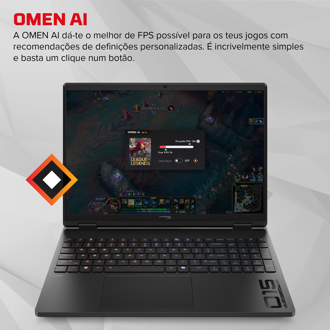 Port&aacute;til HyperX OMEN 15-gb0013npx 15.3" R5 240 16GB DDR5 512GB RTX 5050 2K 165Hz image number 3