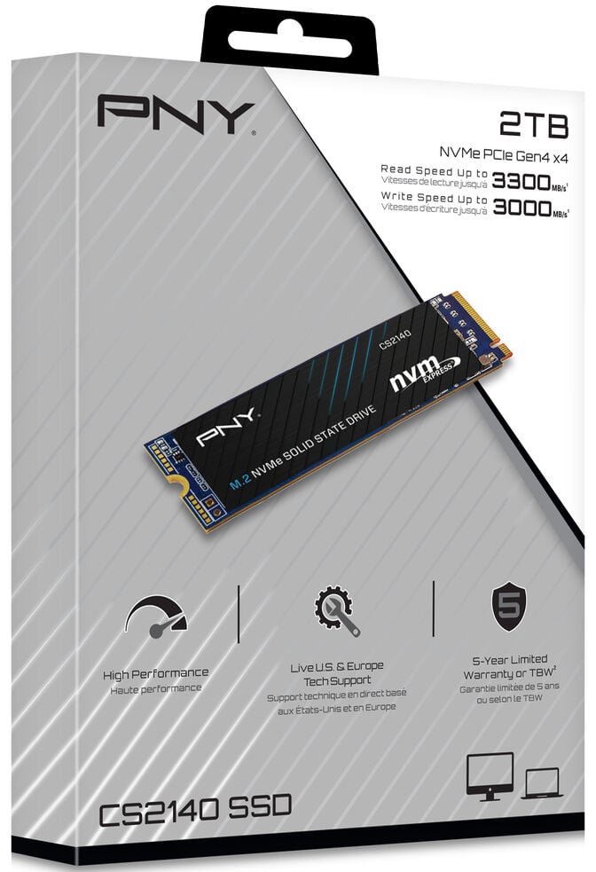 SSD PNY CS2140 2TB Gen4 M.2 NVMe (3300/3000MB/s) image number 1