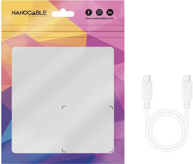 Cabo USB 2.0 3A Nanocable USB-C M/M 1 M Branco image number 5
