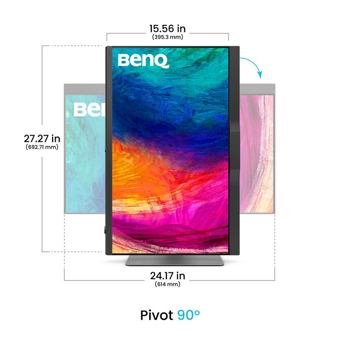 Monitor BenQ Creative Pro 27" PD2770U 4K UHD 60Hz HDR400 IPS USB-C HDMI DisplayPort KVM Flicker-Free Low Blue Light image number 4