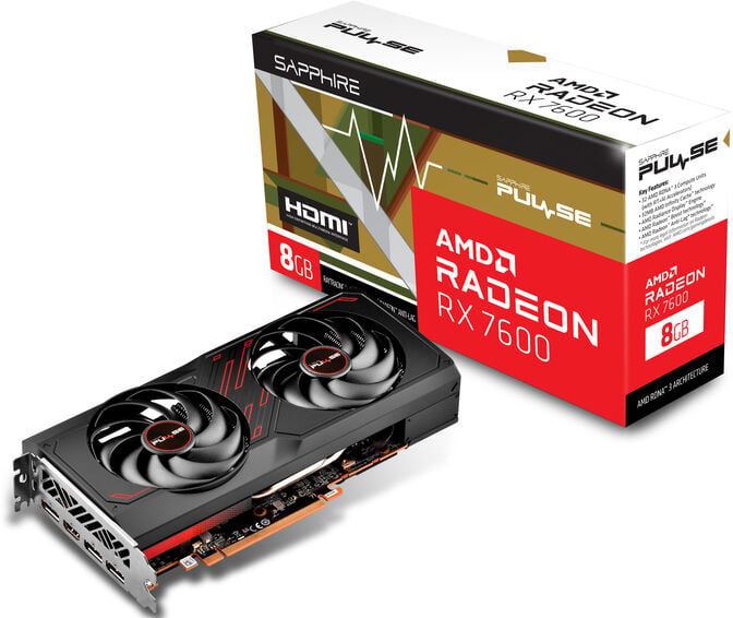 Gr&aacute;fica Sapphire Radeon RX 7600 Pulse Gaming 8GB GDDR6 image number 0