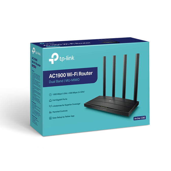 Router TP-Link Archer C80 AC1900 Dual-Band Wave 2 WiFi 5 Mesh Gigabit image number 3