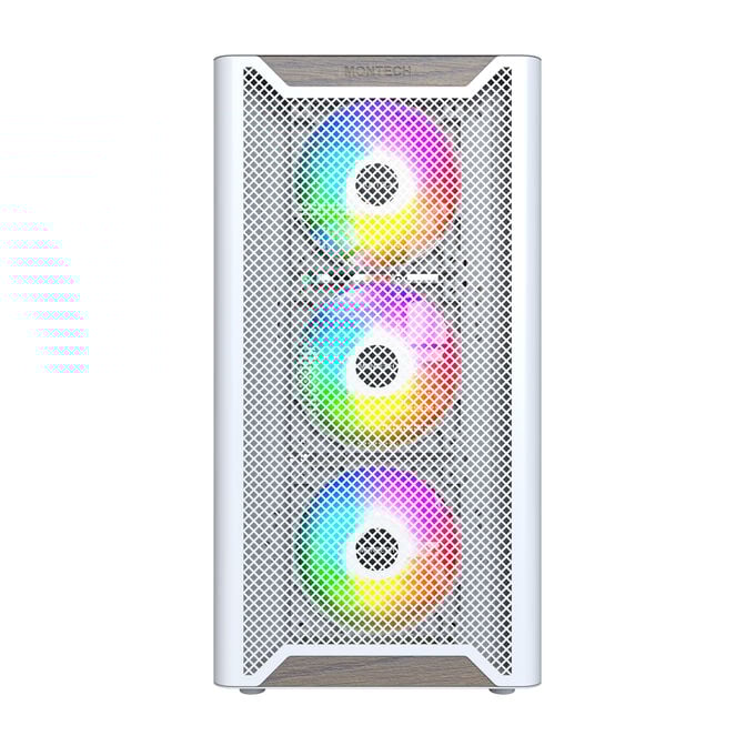 Caixa ATX Montech XR RGB Vidro Temperado Branco/Madeira image number 1