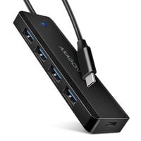 Travel Hub AXAGON HUE-C1C 4x USB3.2 Gen 1 USB-C power IN, w, Type-C - 20cm