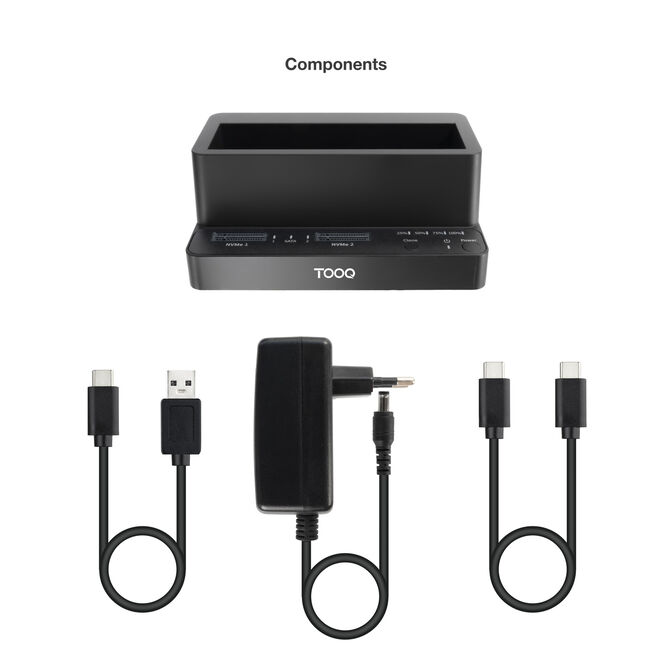 Dock Tooq para 2xSSD M.2 NVMe+1xSATA 2,5"/3,5" USB 3.2 Clone image number 6