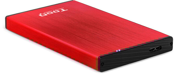 Caixa HDD Tooq 2.5" SATA (9,5mm) USB 3.0/3.1 Gen 1 Vermelho Metalizado image number 1