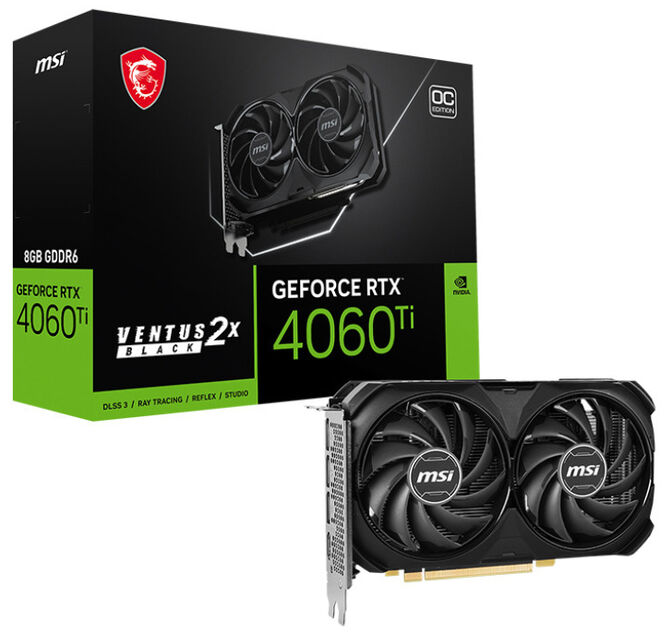 Gr&aacute;fica MSI GeForce&reg; RTX 4060 Ti VENTUS 2X BLACK OC 8GB GDDR6 DLSS3 image number 0