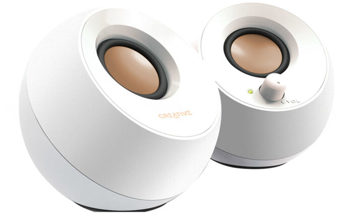 Colunas Creative Pebble 2.0 Branco image number 1