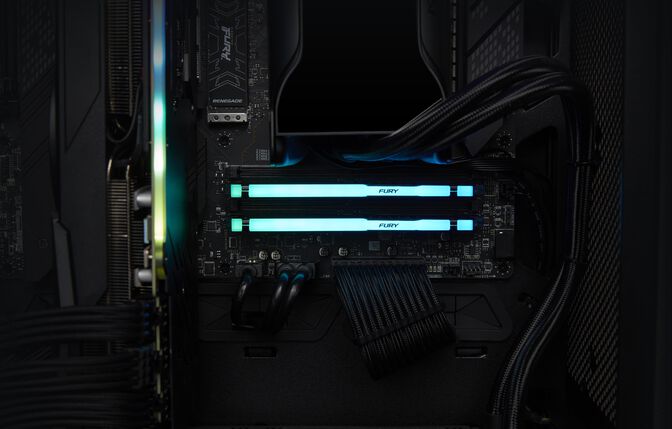 Kingston Kit 64GB (2 x 32GB) DDR5 6400MHz FURY Beast RGB EXPO Preto CL32 image number 10