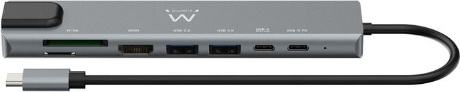 HUB USB-C Ewent EW1146 8-Port Cinza image number 1