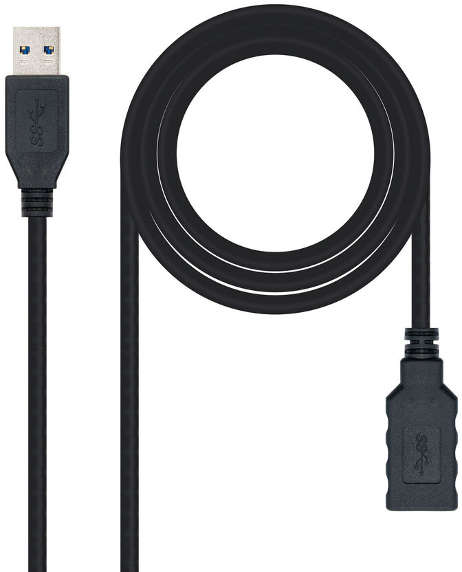 Cabo USB 3.0 Nanocable USB-A M/F 3 M Preto image number 0