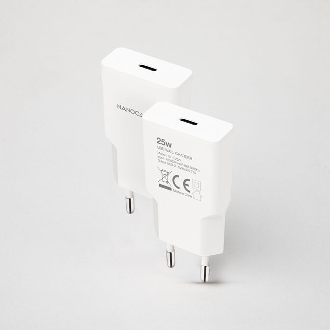Carregador Nanocable USB-C/PD 25W, Branco image number 1