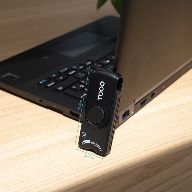 Leitor de Cart&otilde;es Tooq DNIE, SIM, SD/TF, USB-A, Preto image number 2