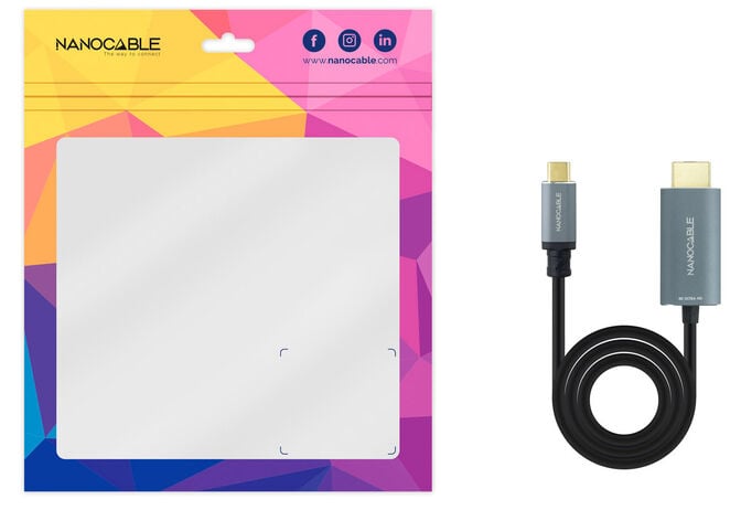 Cabo Conversor Nanocable USB-C > HDMI 2.1 8K@60HZ 1.8 M Preto image number 3