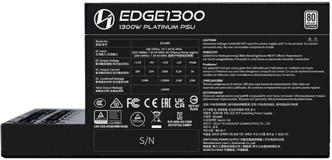 Fonte Modular Lian Li Edge 1300W 80+ Platinum Preto image number 4