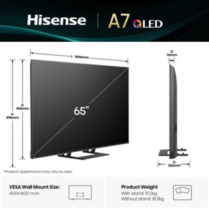 Televis&atilde;o Hisense 65A7Q 65" QLED UltraHD 4K VIDAA image number 8