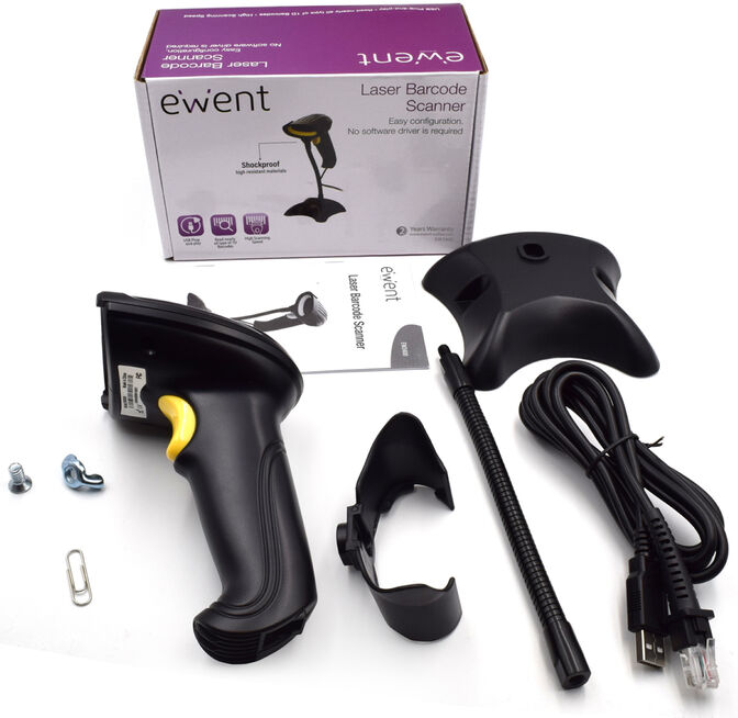 Leitor C&oacute;digo Barras Ewent EW3400 USB Laser 1D c/ base image number 6