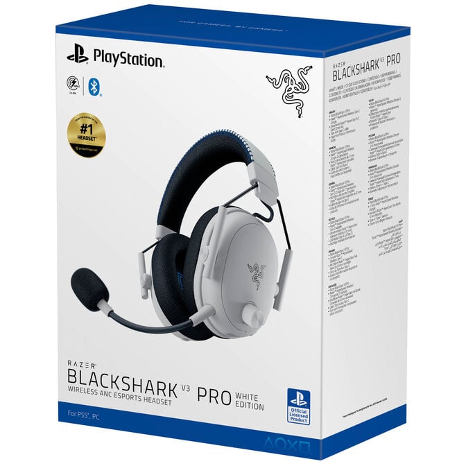 Headset Razer BlackShark V3 Pro para PlayStation Wireless/Bluetooth Branco image number 9