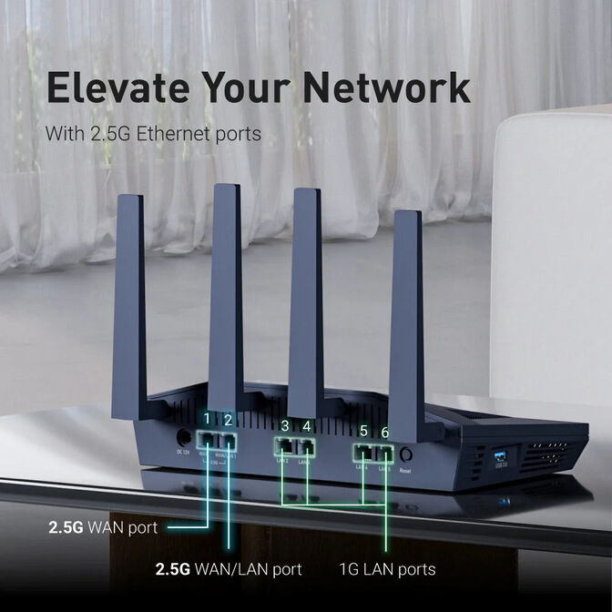 Router GL.iNet GL-MT6000 Flint 2 Wireless Wi-Fi 6 Secure Router image number 4