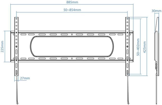 Suporte de Parede Tooq 43" a 90" Max. 80Kg Preto image number 4