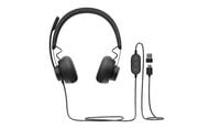 Headset Logitech Zone Wired Teams USB-C Grafite
