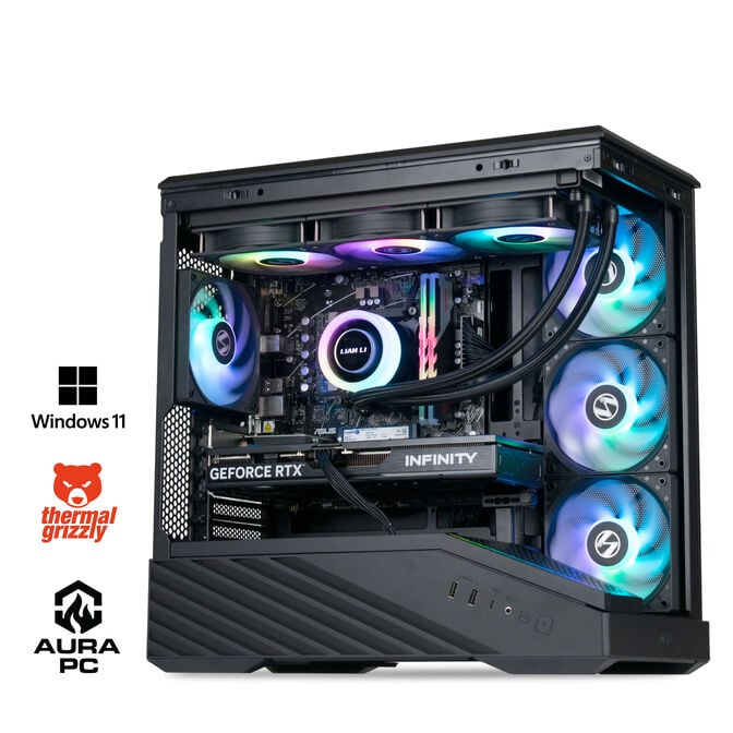 Computador AURA Gamer-PC Lian Li Ryzen 5 7500F 32GB DDR5 1TB RTX 5060 Ti 16GB WiFi W11 Bonus