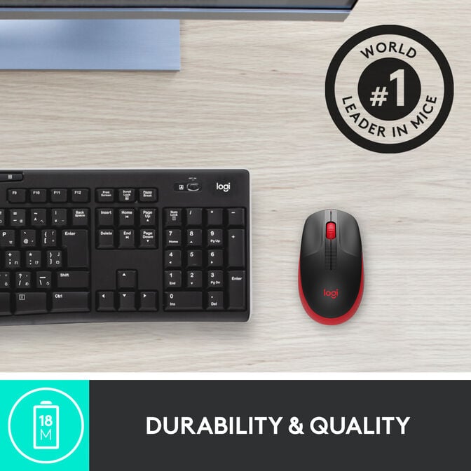 Rato Logitech M190 1000DPI Wireless Vermelho image number 9