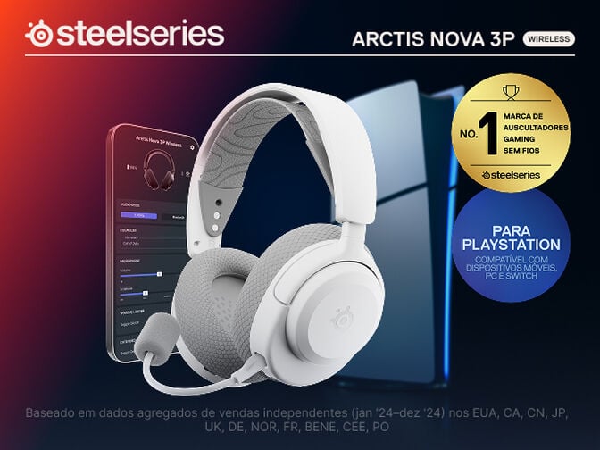Headset Steelseries Arctis Nova 3P Wireless/Bluetooth Branco image number 11