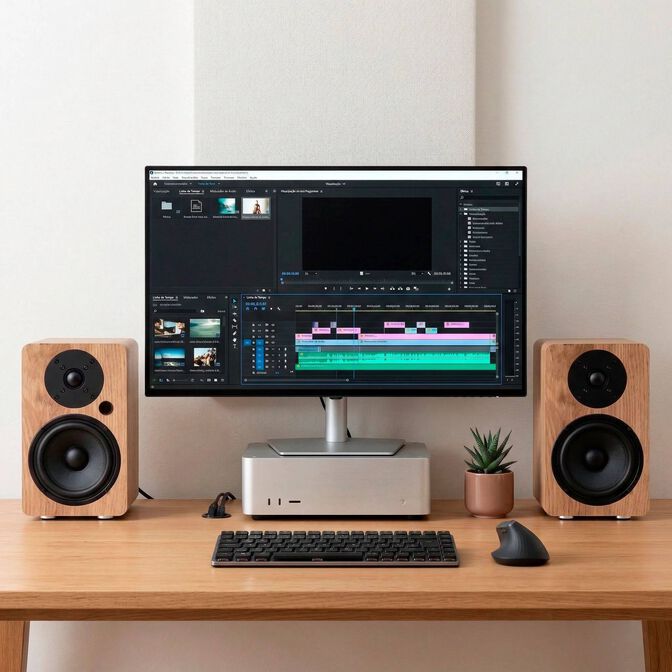 Colunas Hi-Fi Vulkkano A5 ARC MKII 50W Bluetooth HDMI ARC Castanhas image number 4