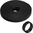 Tira de Velcro Organizadora de Cabos Ewent EW1563 Hook & Loop Reutiliz&aacute;veis 15mm 10 metros Preta image number null