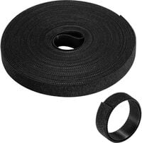 Tira de Velcro Organizadora de Cabos Ewent EW1563 Hook & Loop Reutiliz&aacute;veis 15mm 10 metros Preta