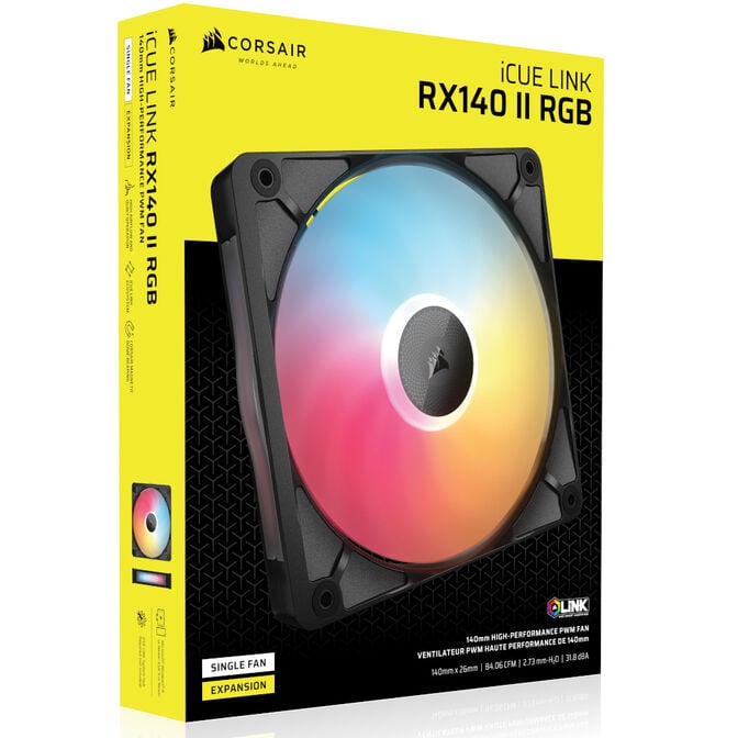 Ventoinha Corsair iCUE Link RX140 II RGB PWM Preta 140mm image number 5