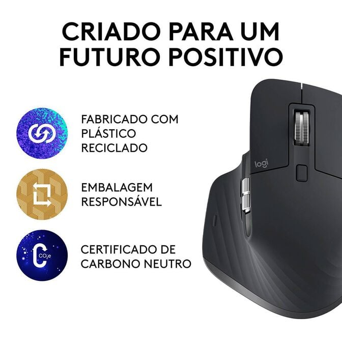 Rato &Oacute;ptico Logitech MX Master 3S Advanced Bluetooth Edition 8000DPI Graphite image number 4